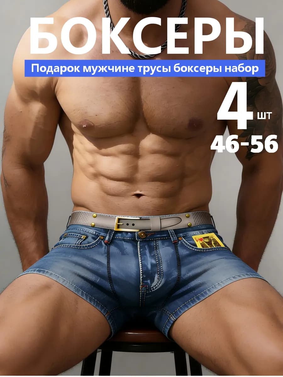 Подарок мужчине Трусы боксеры набор 4 штуки
