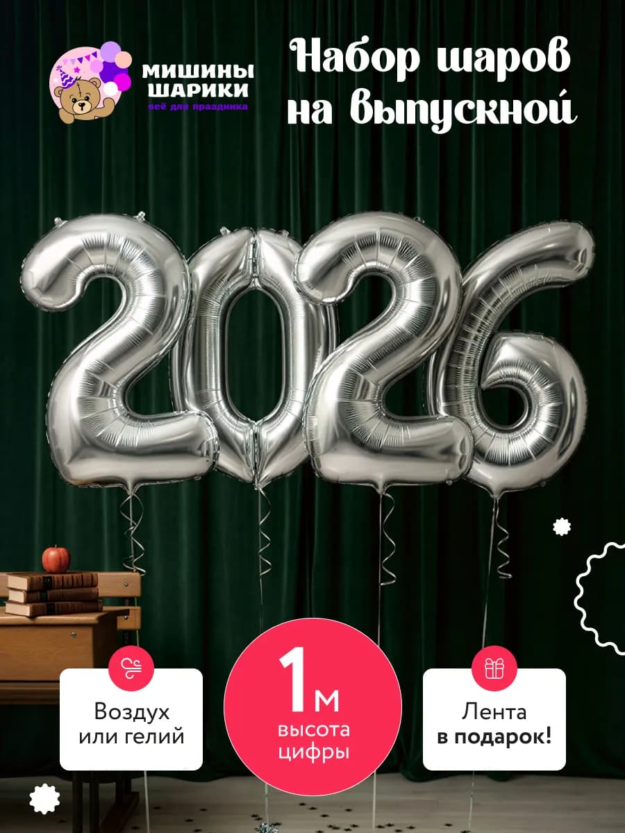 Набор воздушных шаров фольгированные цифры 2026