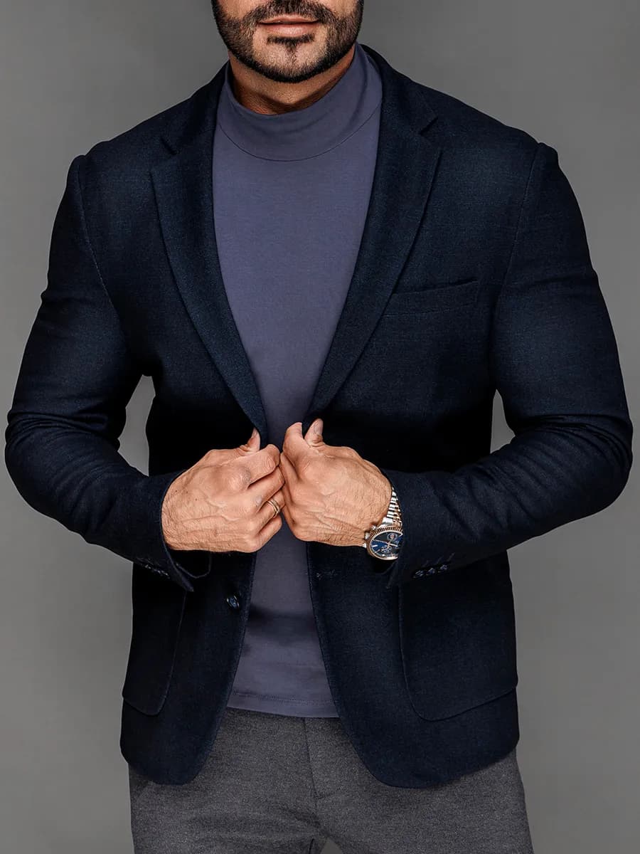 Пиджак классический приталенный повседневный под джинсы - фото 1