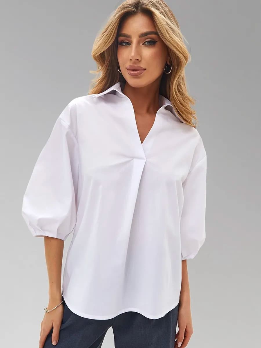 Рубашка офисная белая оверсайз хлопок