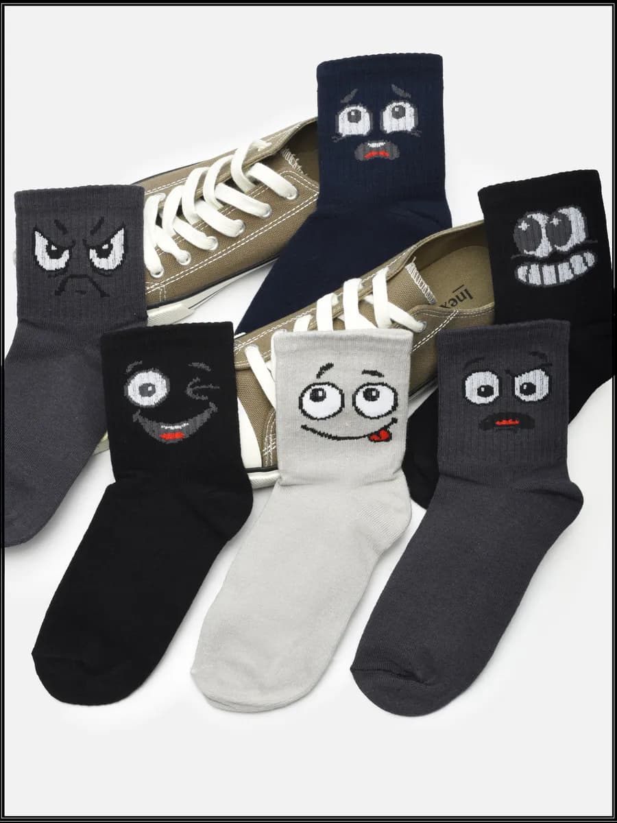 Носки набор 6 пар с принтом