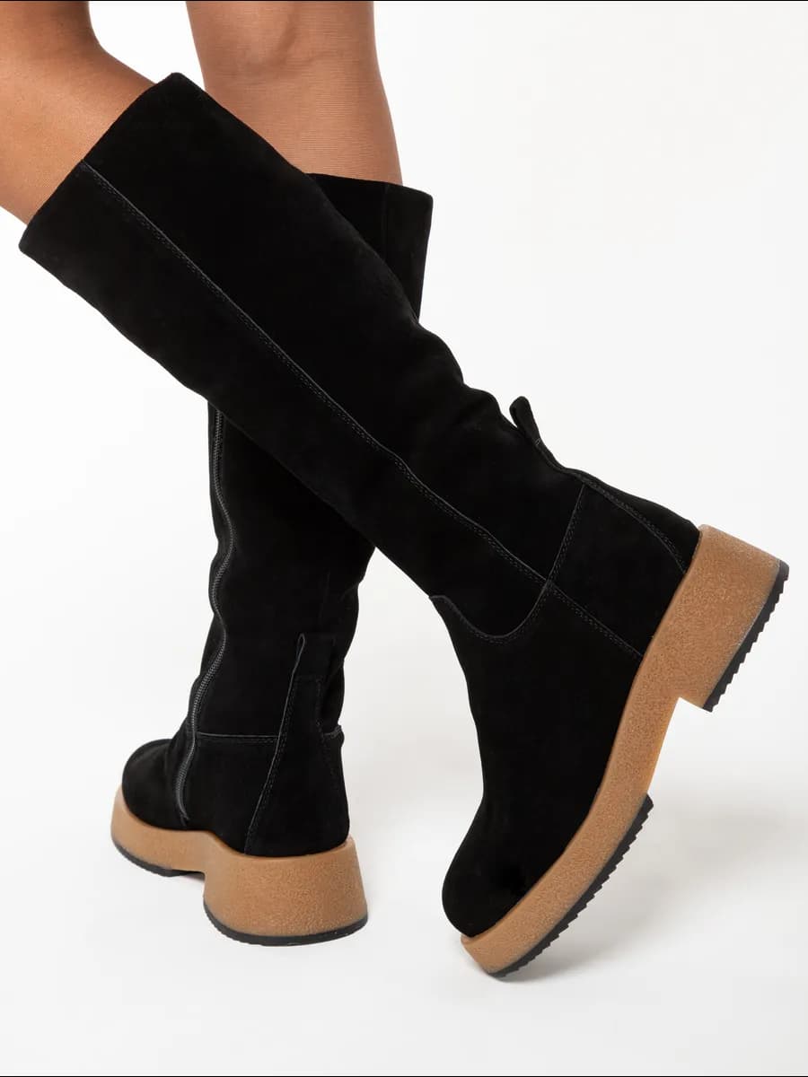 Сапоги женские зимние замшевые