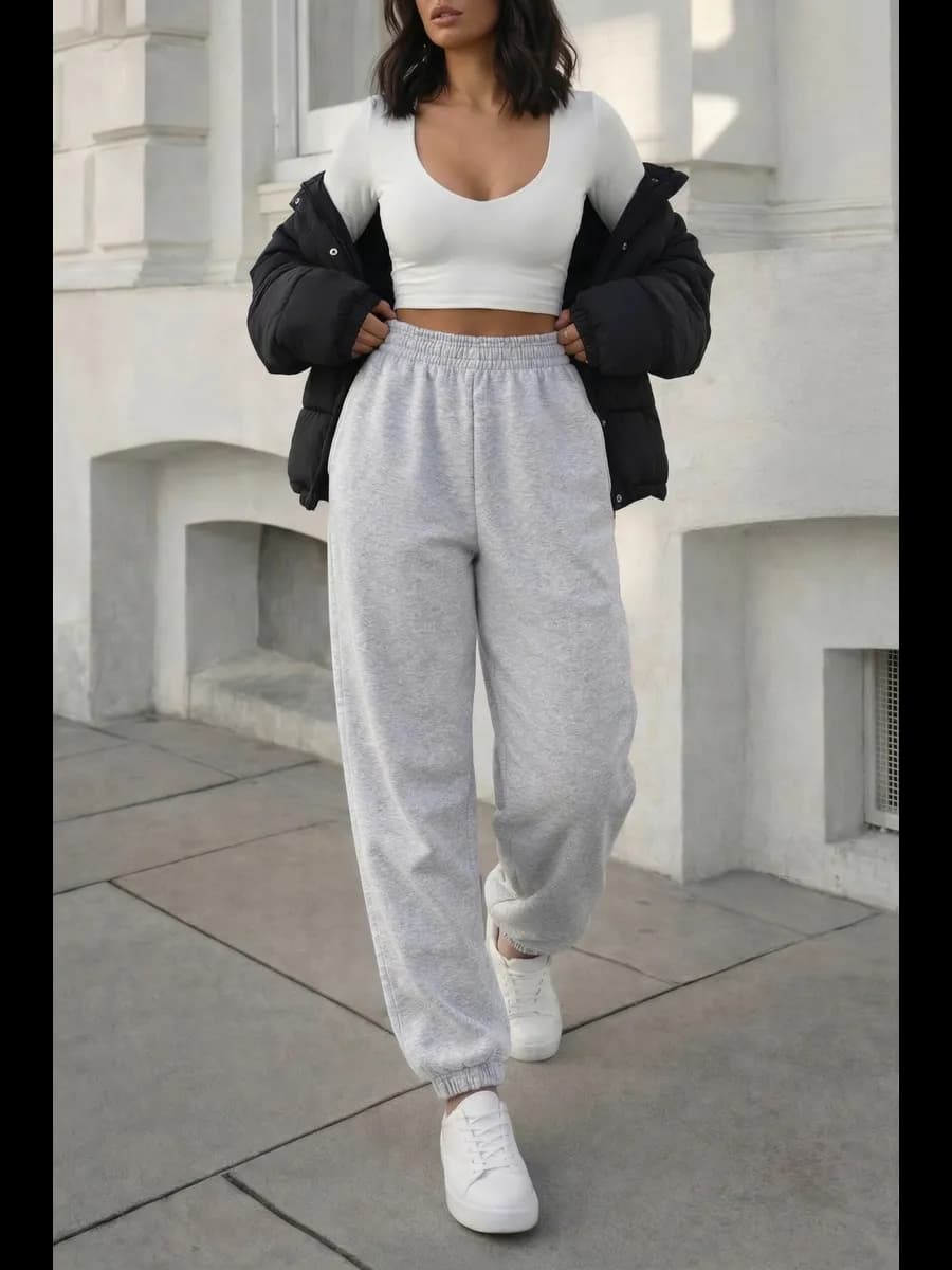 Брюки спортивные на резинке больших размеров - фото 1