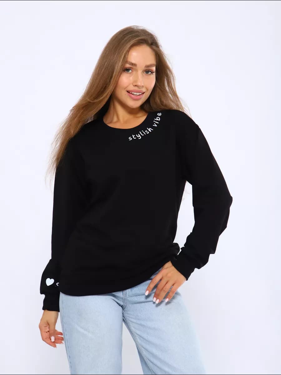 Свитшот оверсайз с принтом