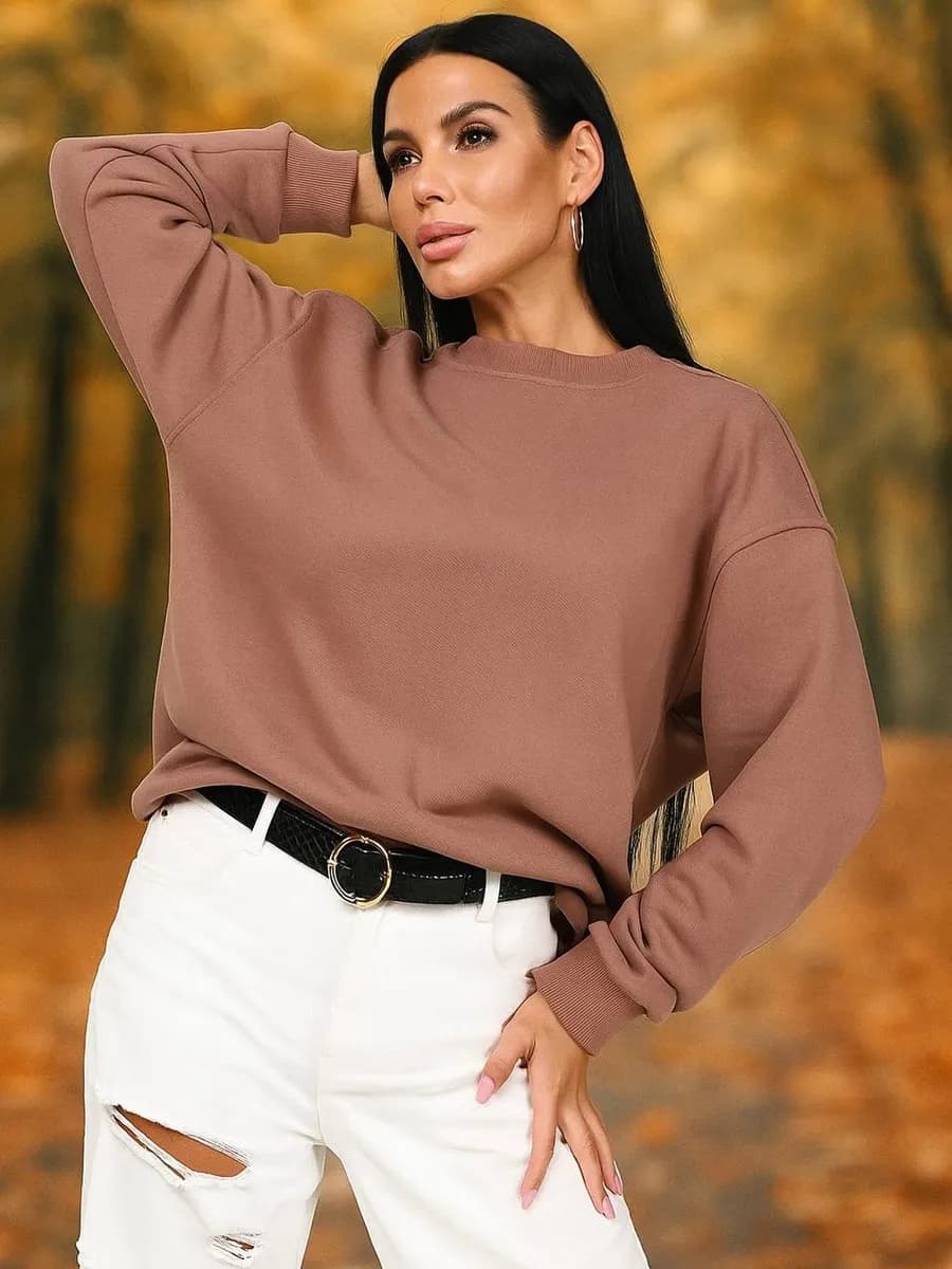 Свитшот женский оверсайз без начеса