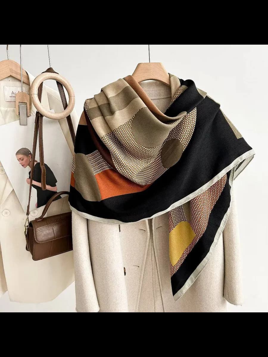 платок на голову теплый кашемировый