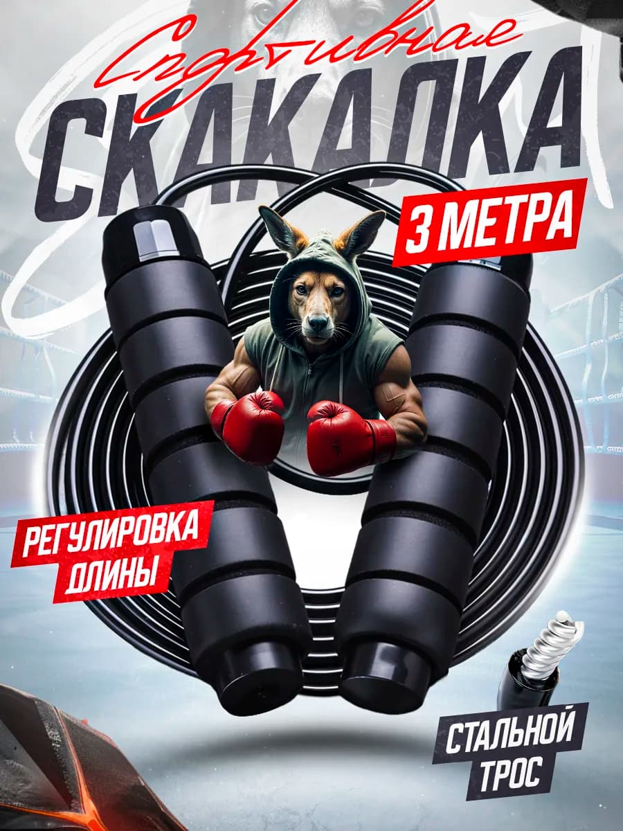 Скакалка спортивная скоростная прыгалка для спорта взрослая