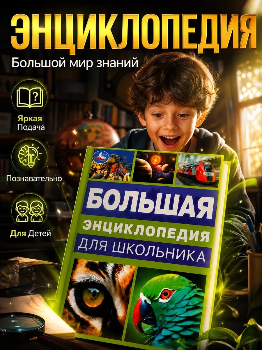 Большая энциклопедия школьника для детей развивающая книга