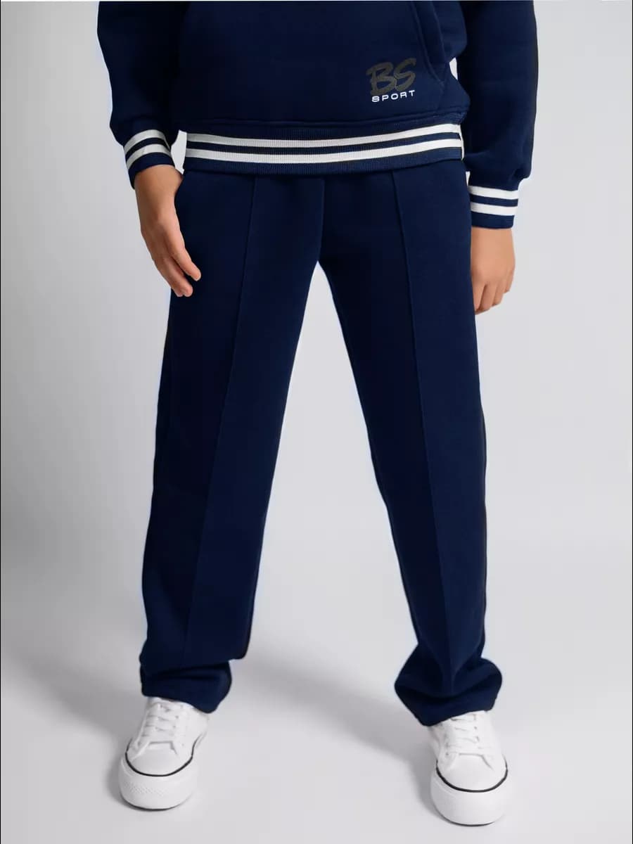 Брюки темно-синие теплые с начесом, со стрелкой