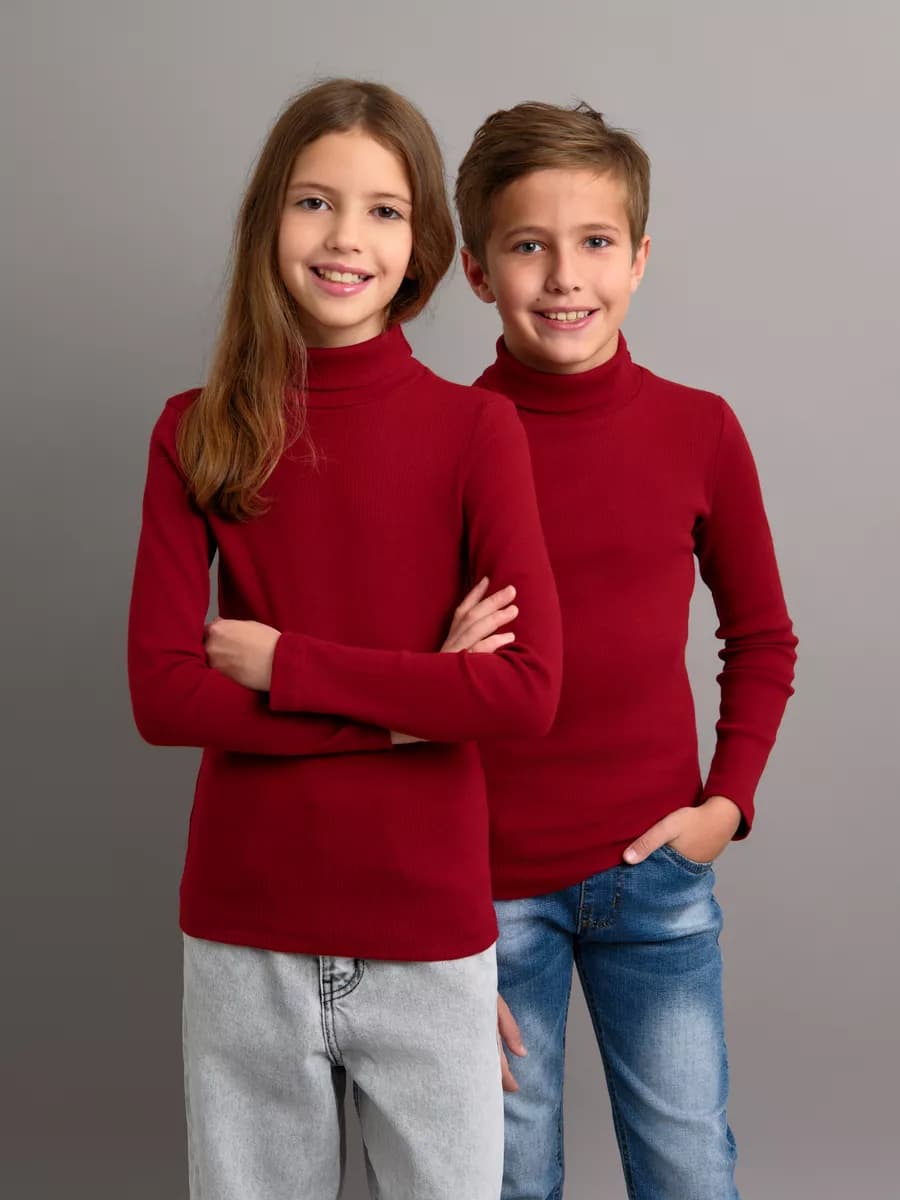 Водолазка детская в рубчик базовая школьная