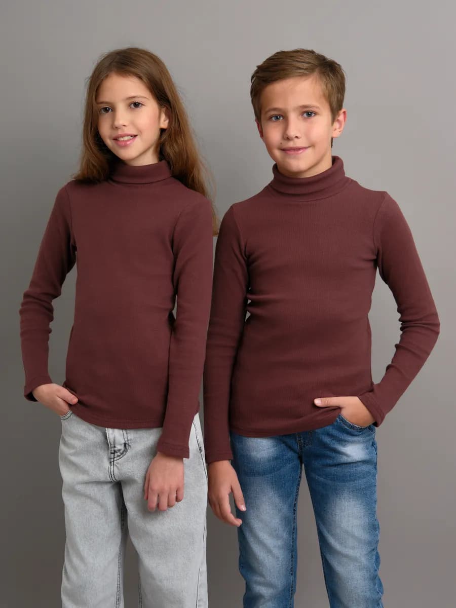 Водолазка детская в рубчик базовая школьная