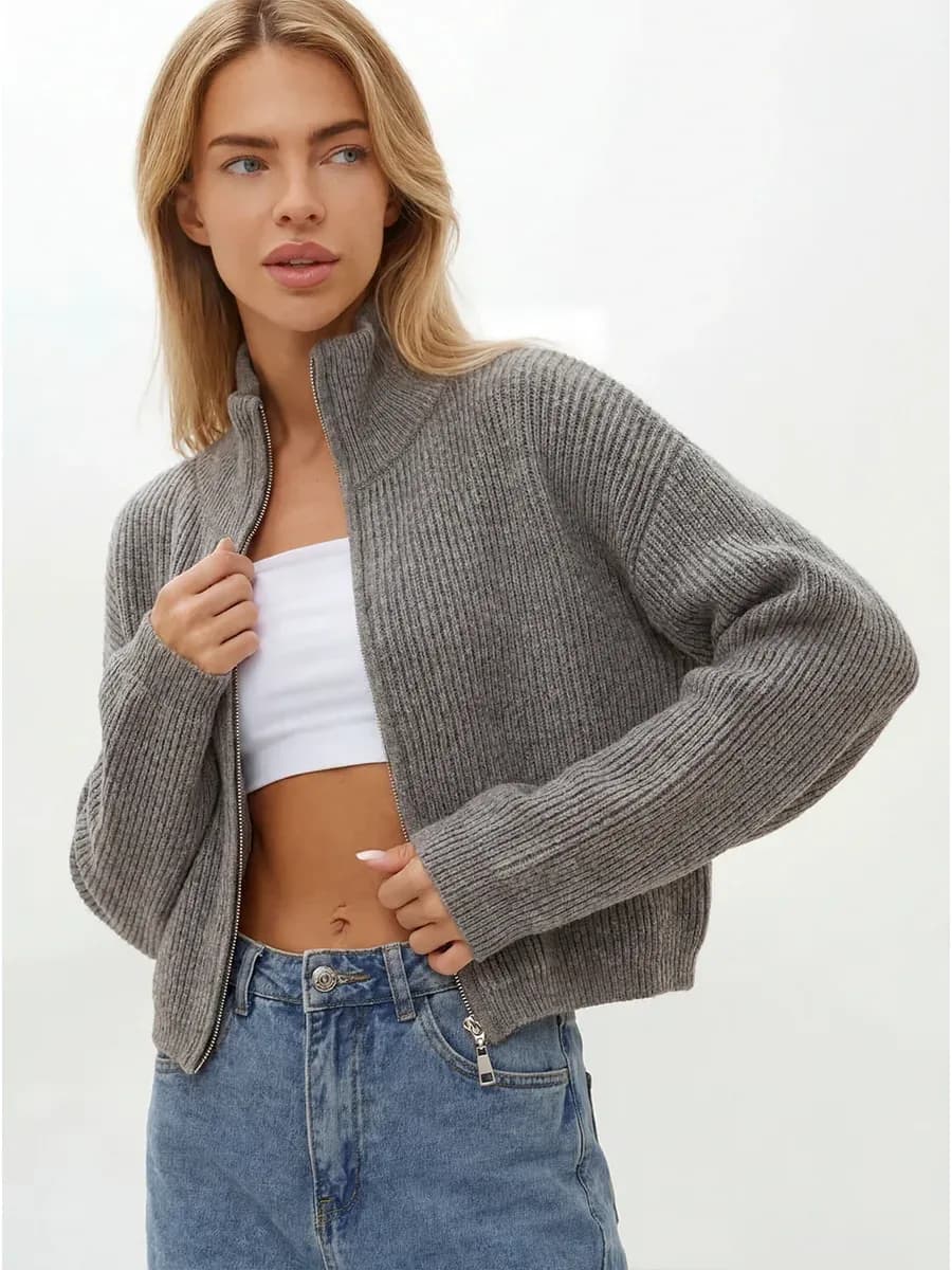 Свитер джемпер на молнии оверсайз