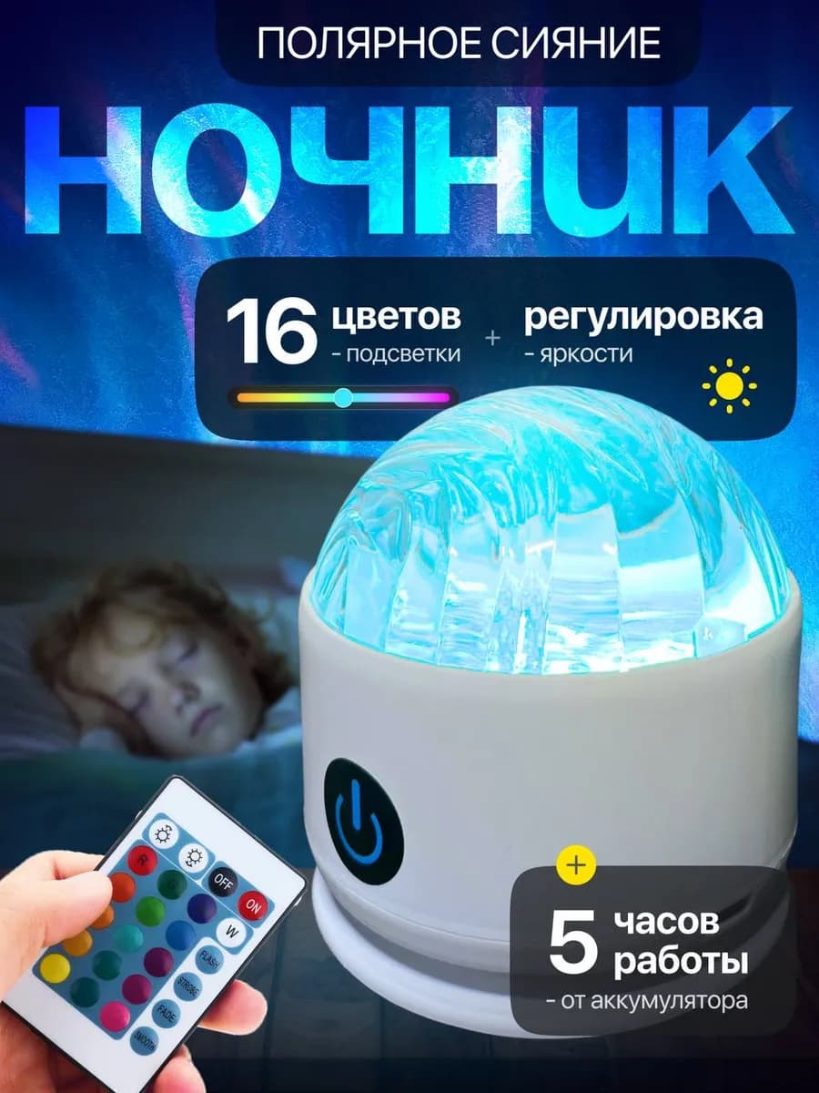 Ночник звездное небо полярное сияние