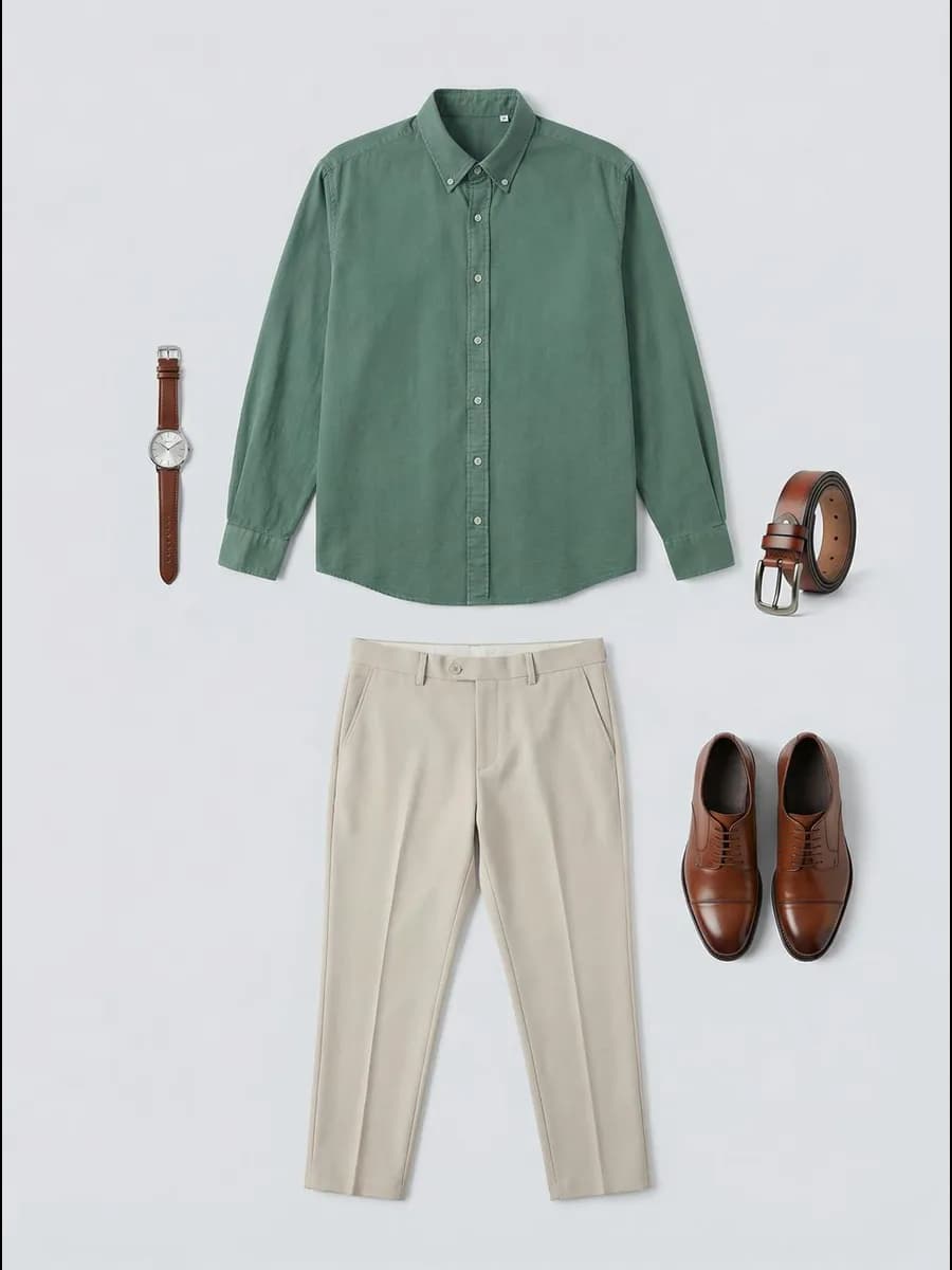 Рубашка с длинным рукавом на пуговицах