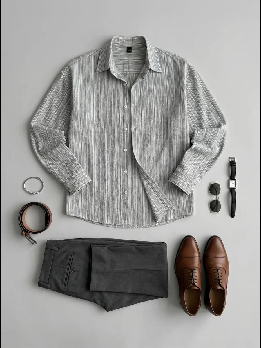 Рубашка с длинным рукавом в полоску на пуговицах