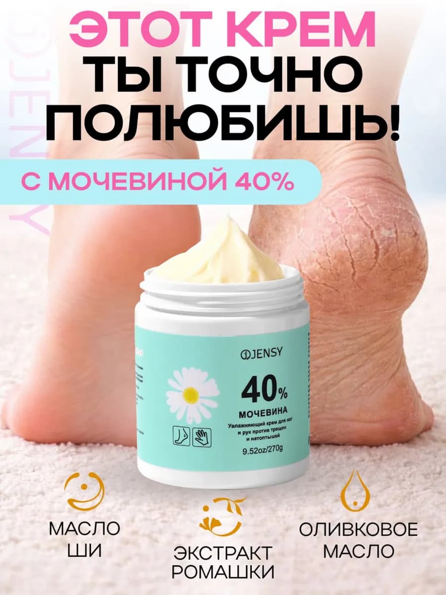 Крем для ног против трещин и натоптышей с мочевиной 40%