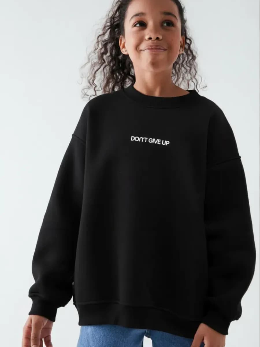 Свитшот оверсайз теплый с начесом толстовка подростковая