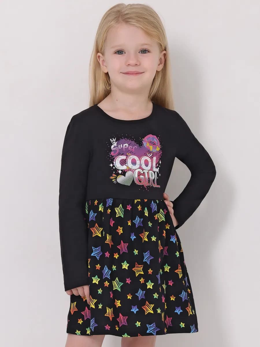 Платье в садик с длинным рукавом - фото 1