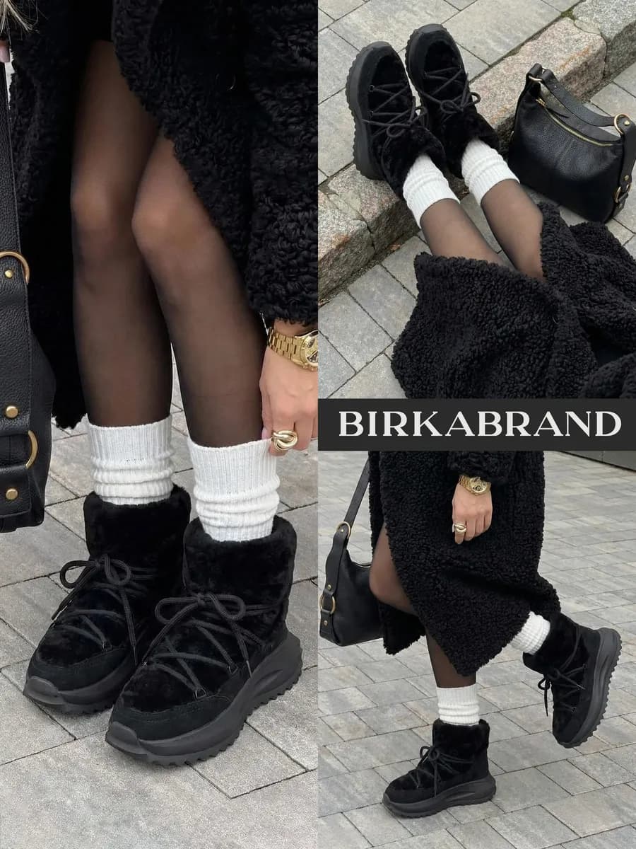 Угги зимние высокие с шнурками