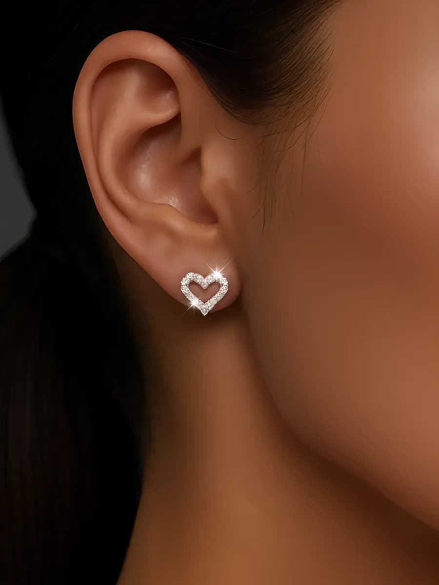 Серьги сердечки медицинские гвоздики