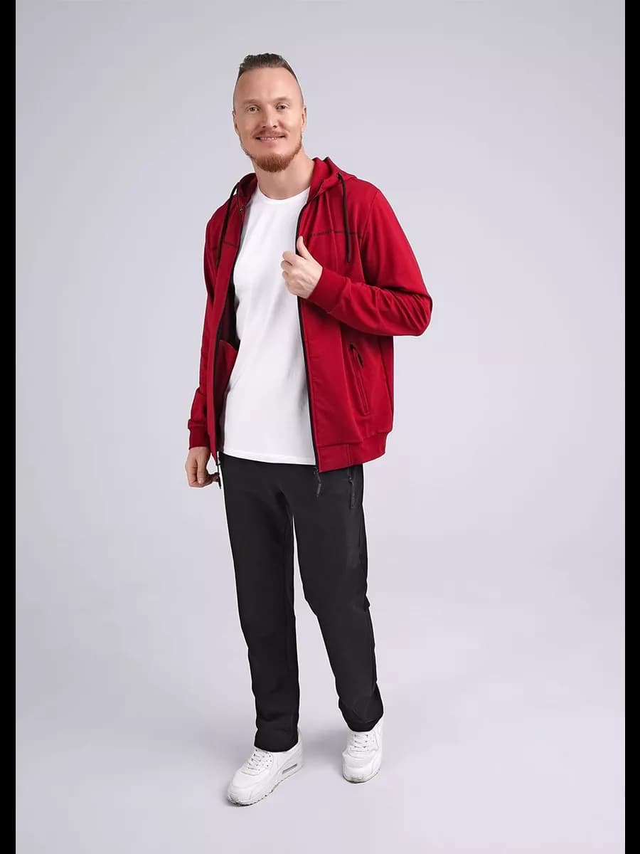 Толстовка оверсайз на молнии зип худи с капюшоном - фото 1