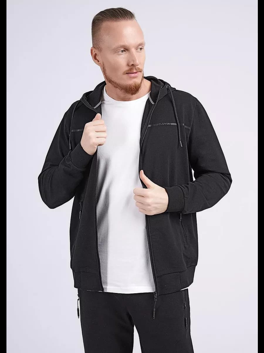 Толстовка оверсайз на молнии зип худи с капюшоном