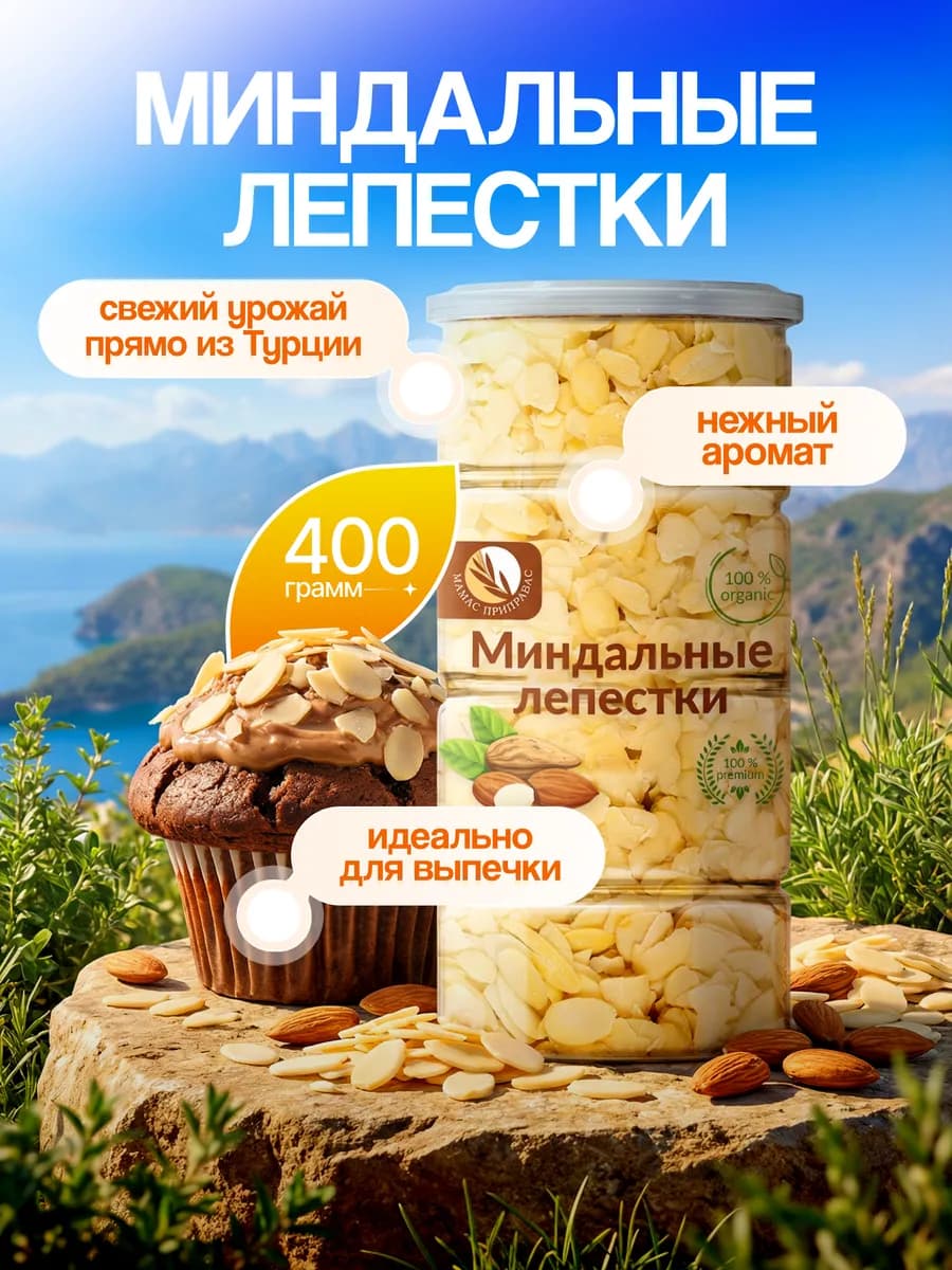 Миндальные лепестки Турция миндаль 400 г к пасхе