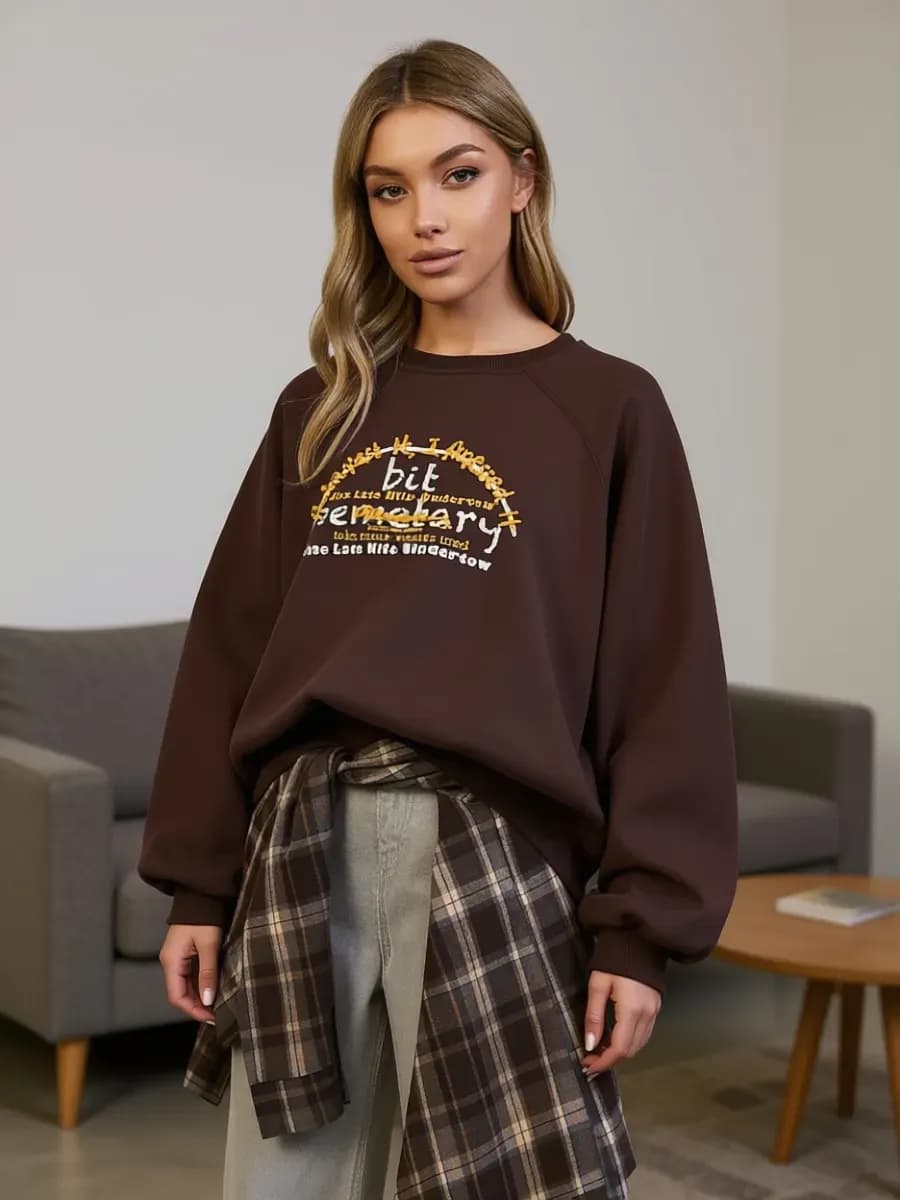 Свитшот оверсайз без начеса