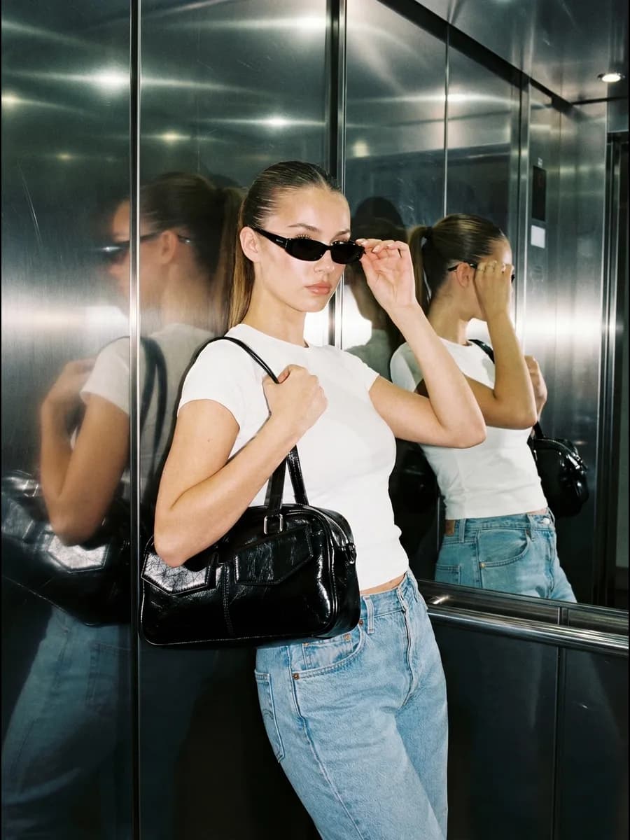 Сумка средняя черная y2k