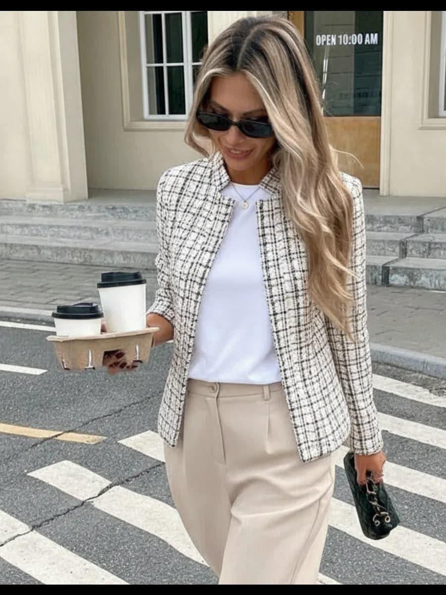 Твидовый жакет пиджак блейзер повседневный