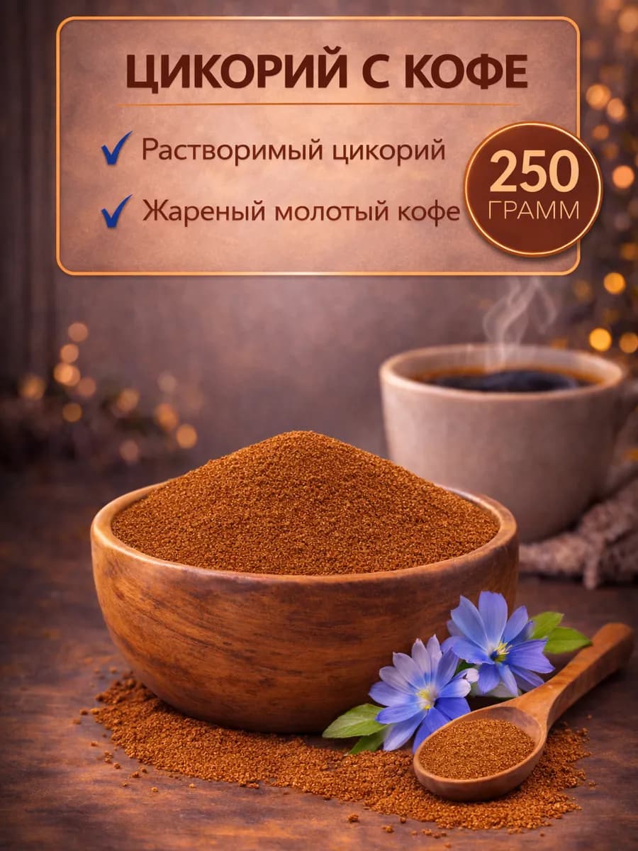 Цикорий с молотым кофе порошкообразный 250гр