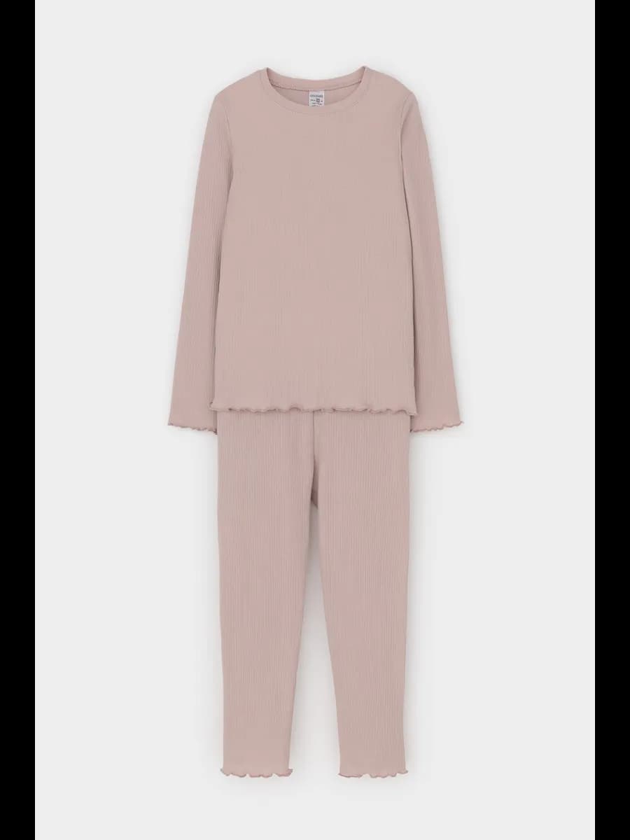 Пижама для девочки в рубчик из хлопка