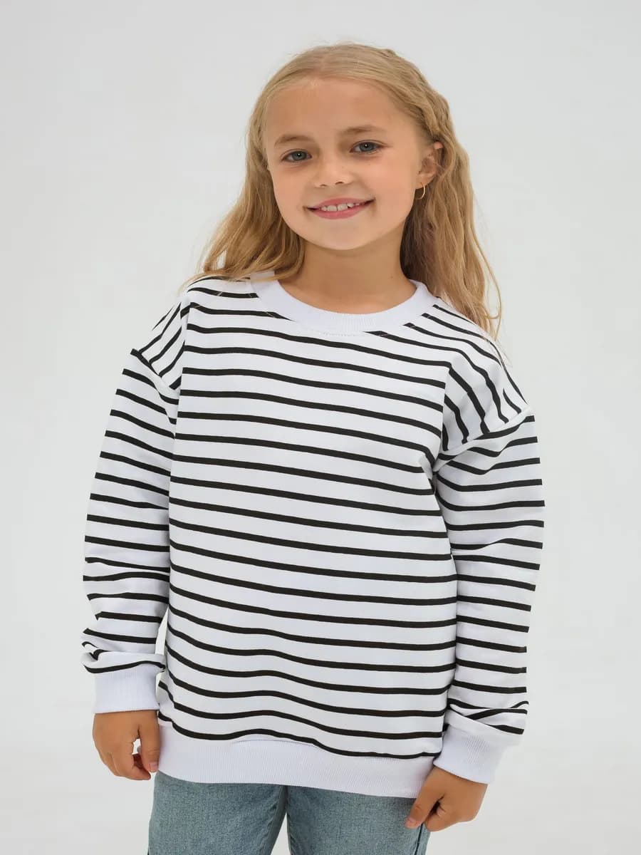 Джемпер в полоску со спущенным рукавом