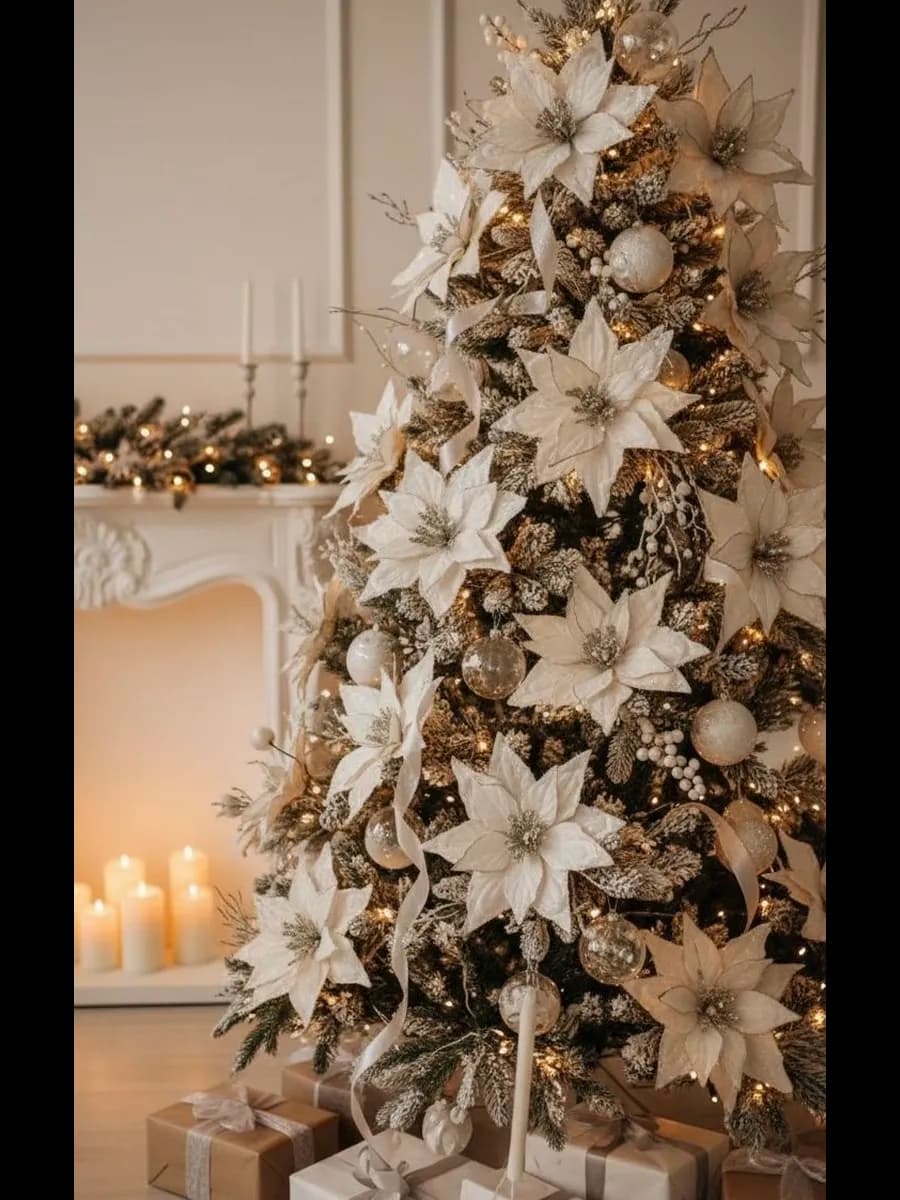 Украшение новогоднее, декор, елочная игрушка цветок