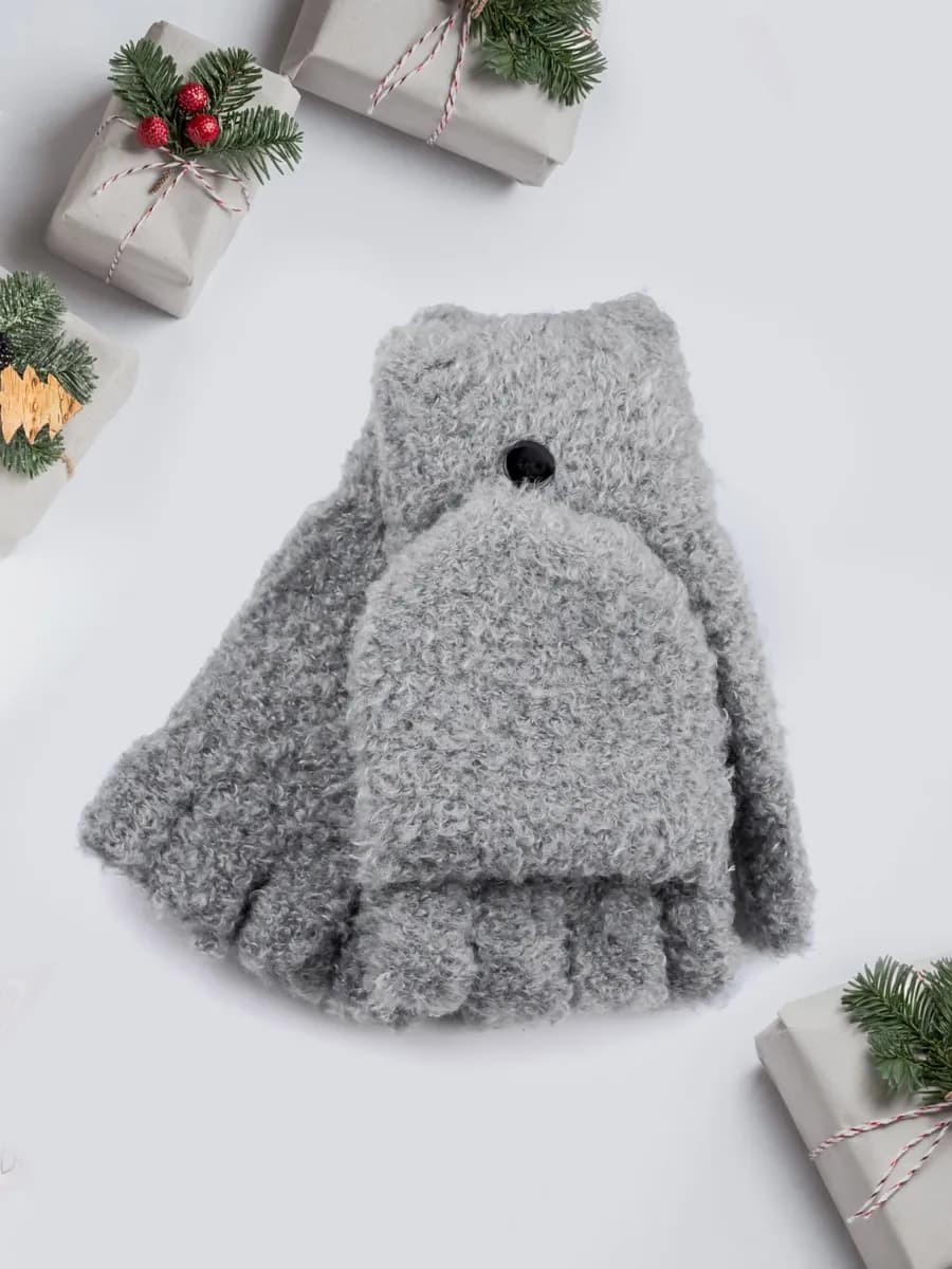 Перчатки-варежки с откидным верхом