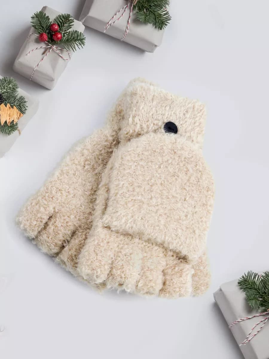 Перчатки-варежки с откидным верхом