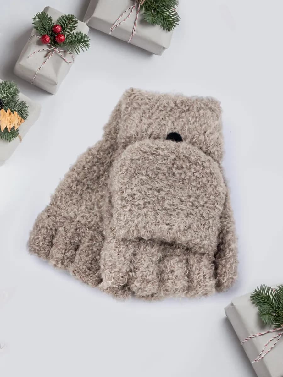 Перчатки-варежки с откидным верхом