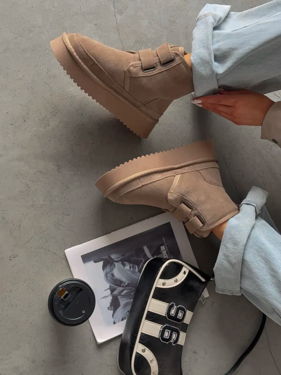 Угги на платформе зимние с липучками