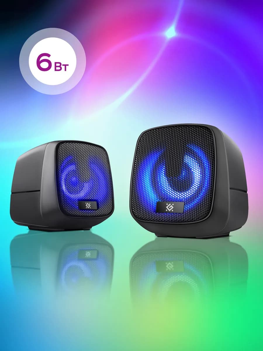 Колонки для компьютера J2 6 Вт подсветка питание USB