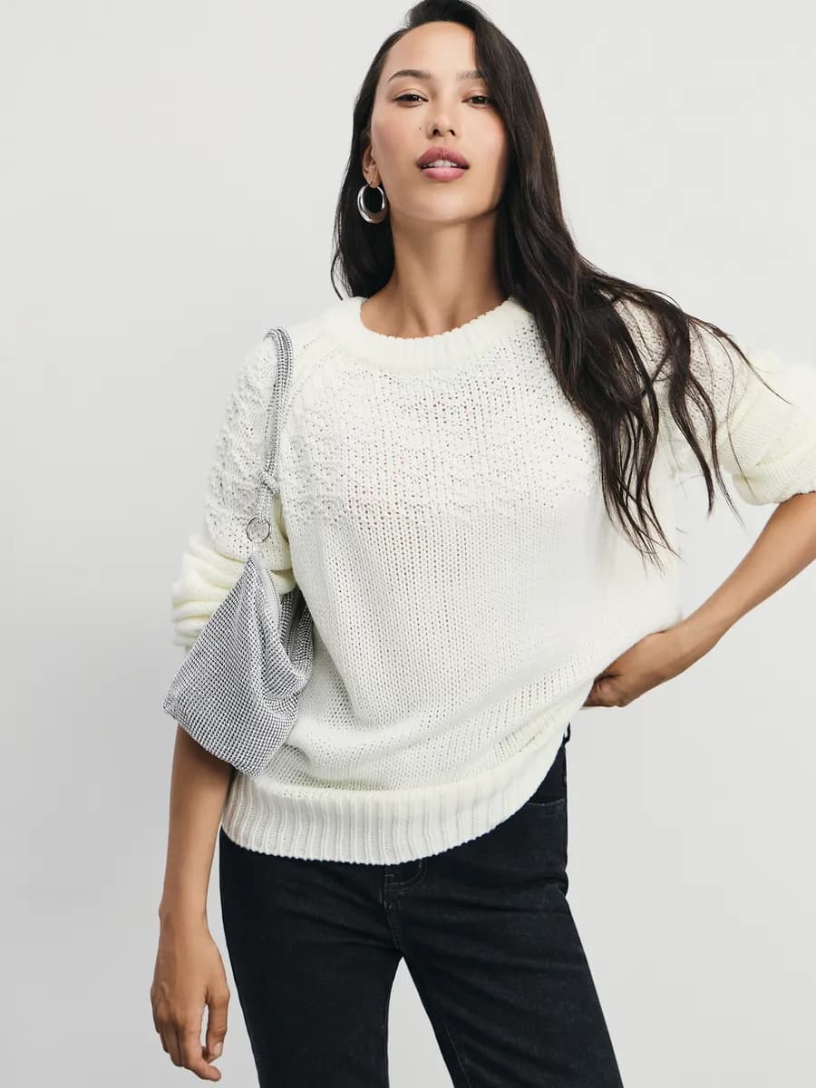 Вязаный джемпер с орнаментом оверсайз