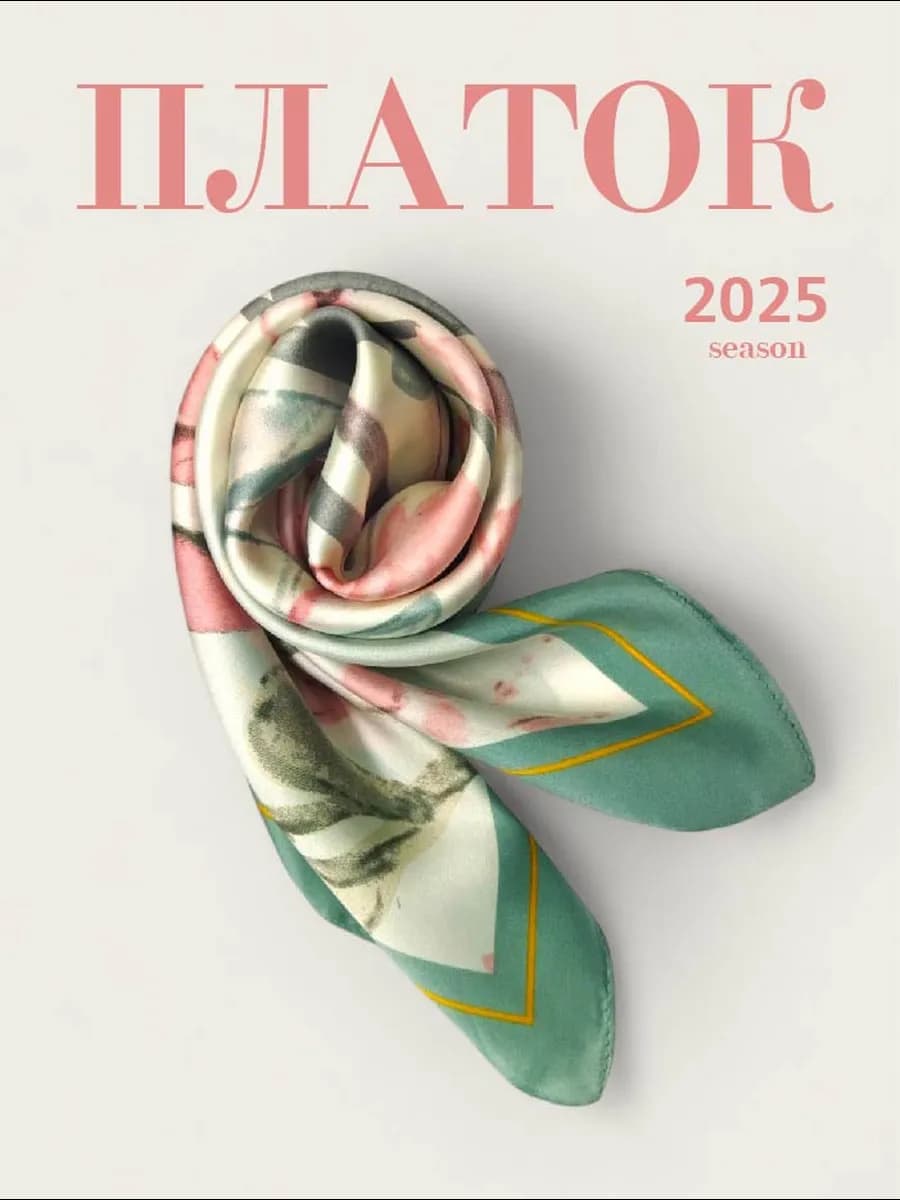 Платок женский шелковый на шею