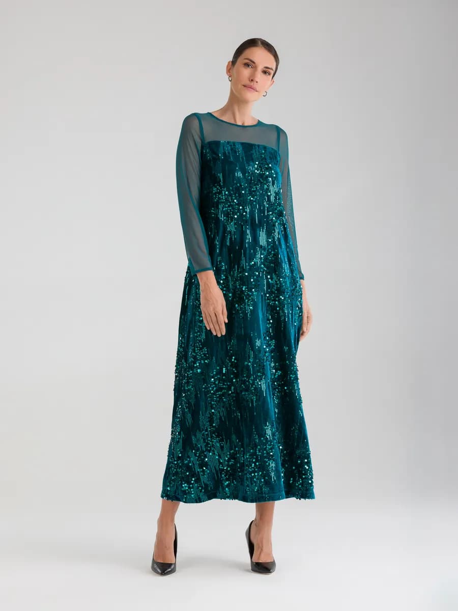 Платье макси из бархатистого трикотажа