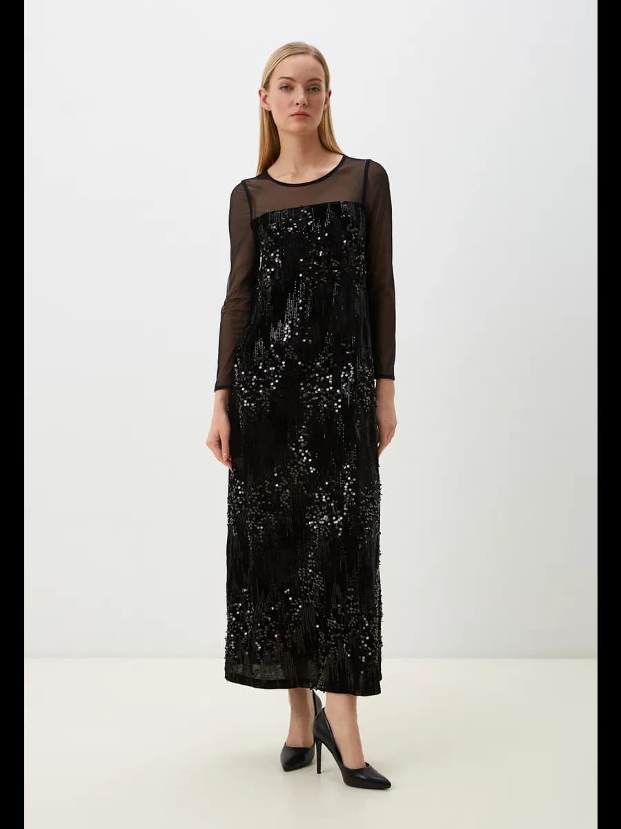 Платье макси из бархатистого трикотажа