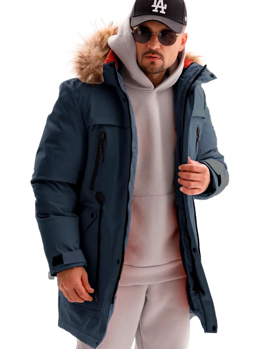 Куртка зимняя длинная с капюшоном - фото 1