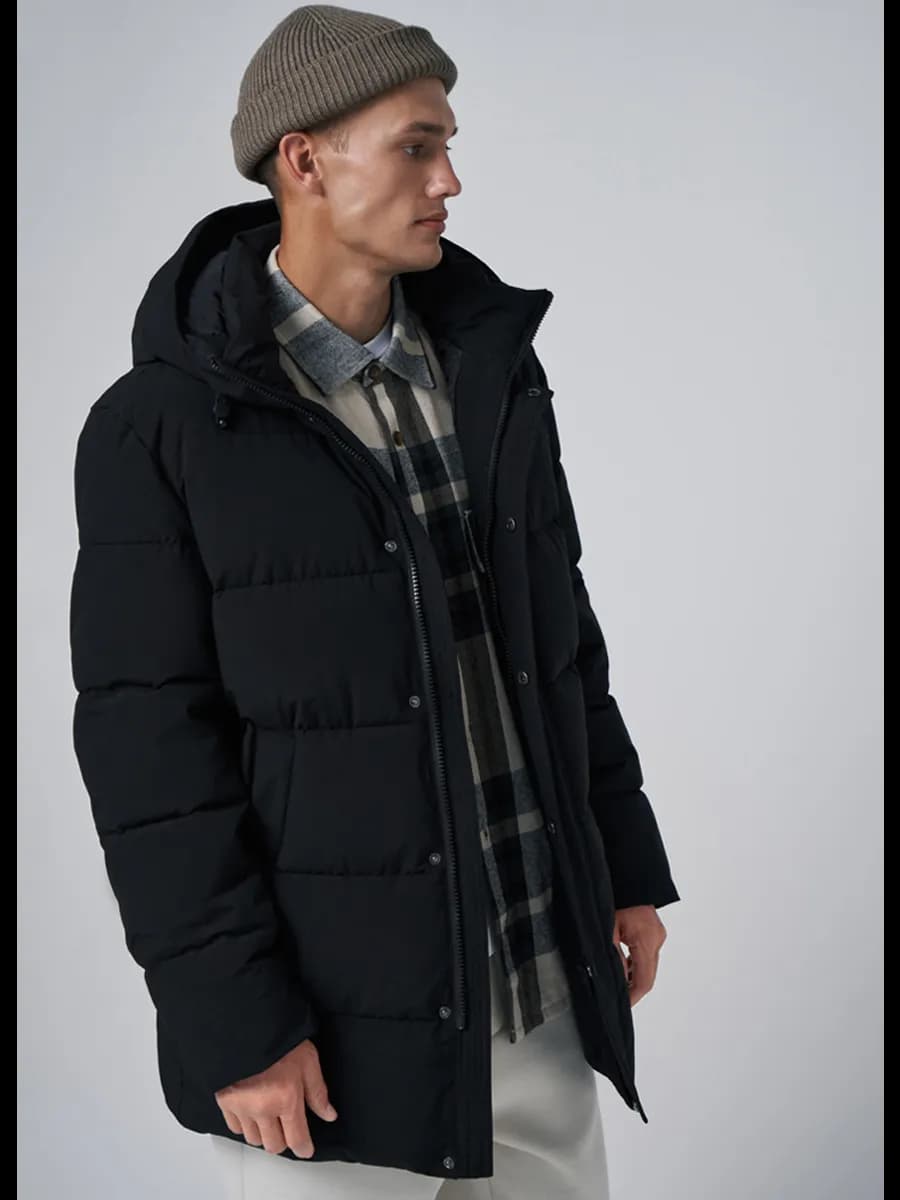 Куртка пуховик зимний удлиненный с капюшоном - фото 1