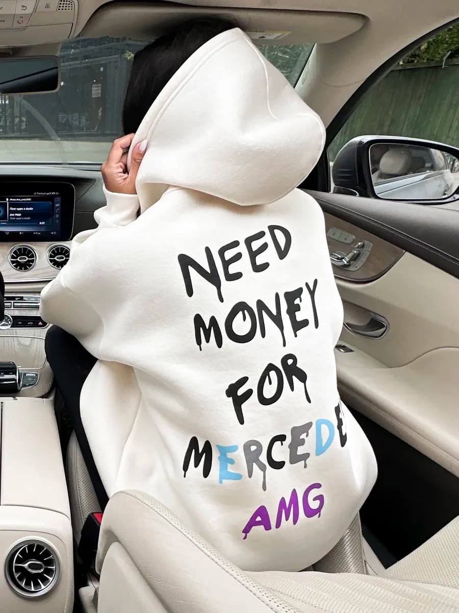 Худи оверсайз с принтом и начесом