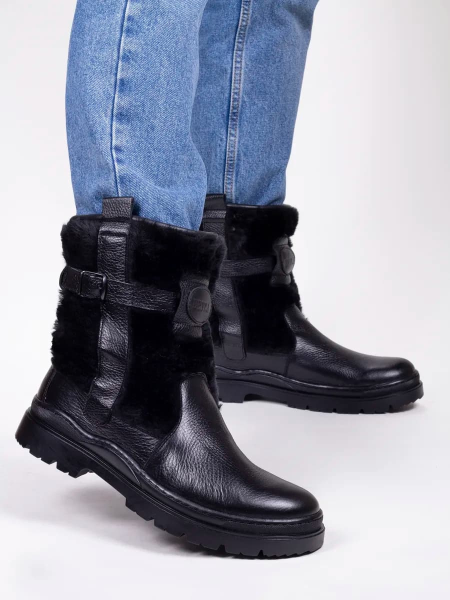 Унты монгольские сапоги кожаные меховые рабочие