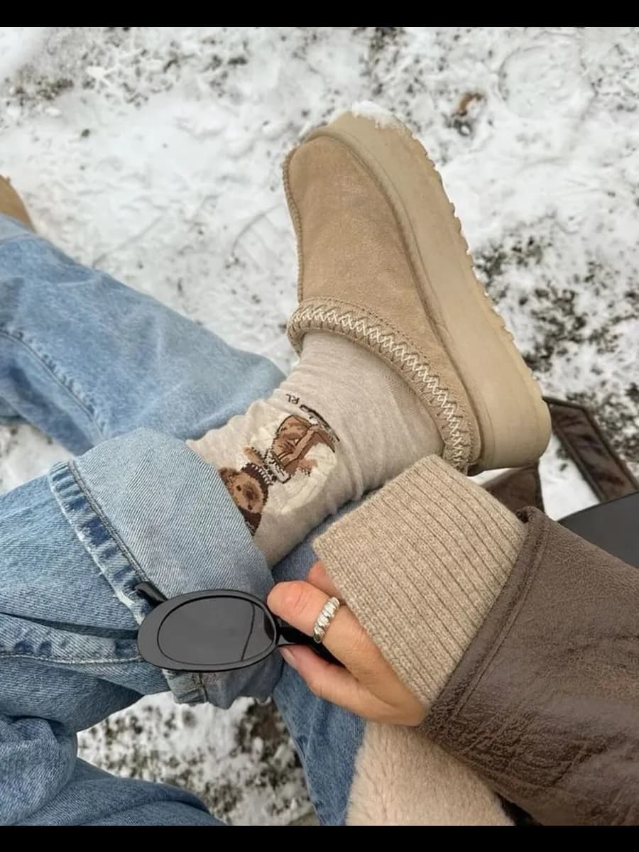 Угги на платформе короткие без пятки