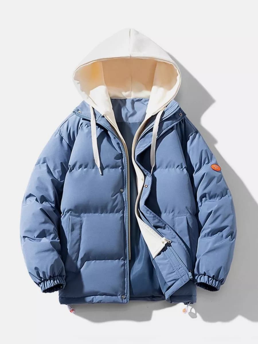 Куртка с тканевым капюшоном зимняя