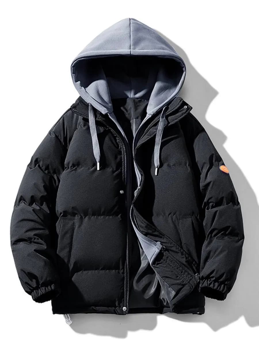 Куртка с тканевым капюшоном зимняя